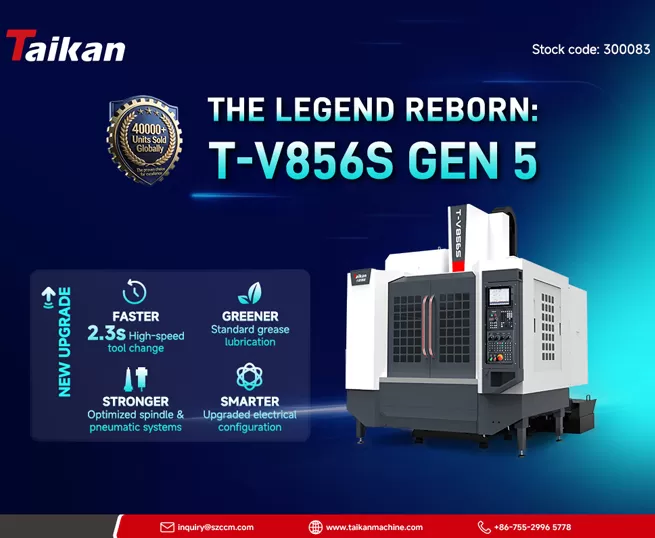 Bab Selanjutnya dari Bestseller Global: Taikan Machine Meluncurkan Pusat Pemesinan Vertikal Generasi ke-5 T-V856S
