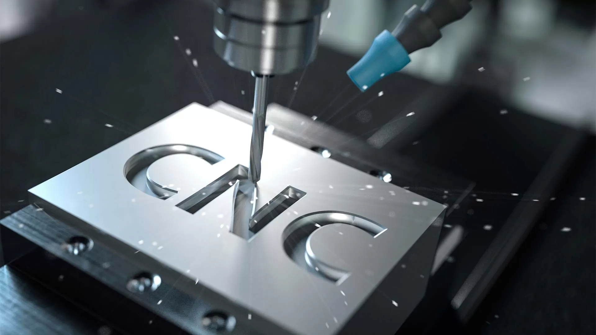 pusat permesinan CNC bekerja