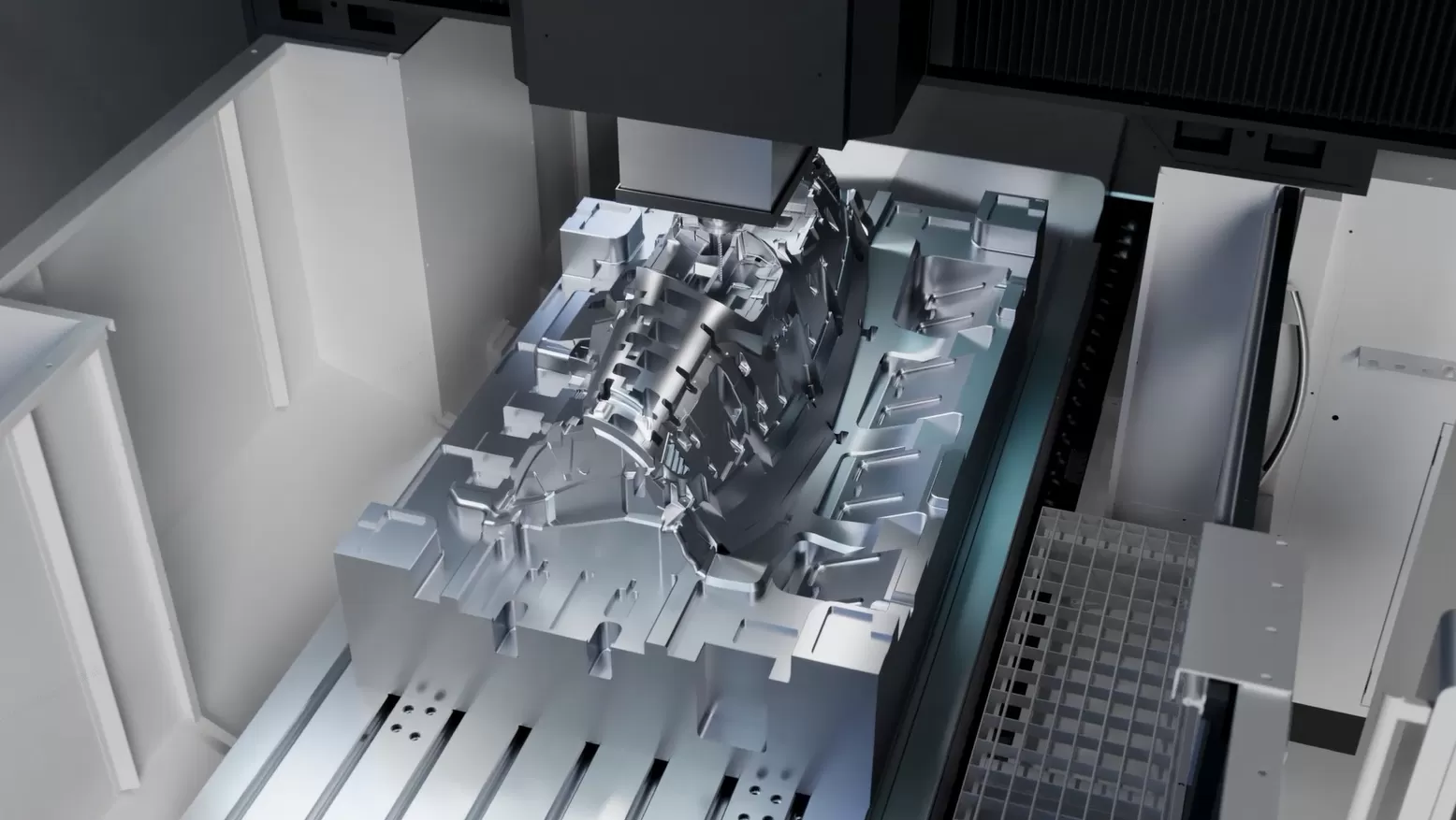 Three z-axis (poros Headstock) konfigurasi untuk peningkatan kaku & stabilitas